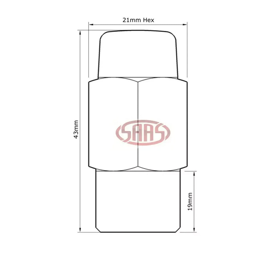 SAAS Wheel Nut Mag M12x1.50 Chrome 43mm 74346B - view 3