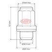 SAAS Wheel Nut Toyota 12x1.5 Black Closed End Taper 47mm Long with Washer 74745BBC - view 3