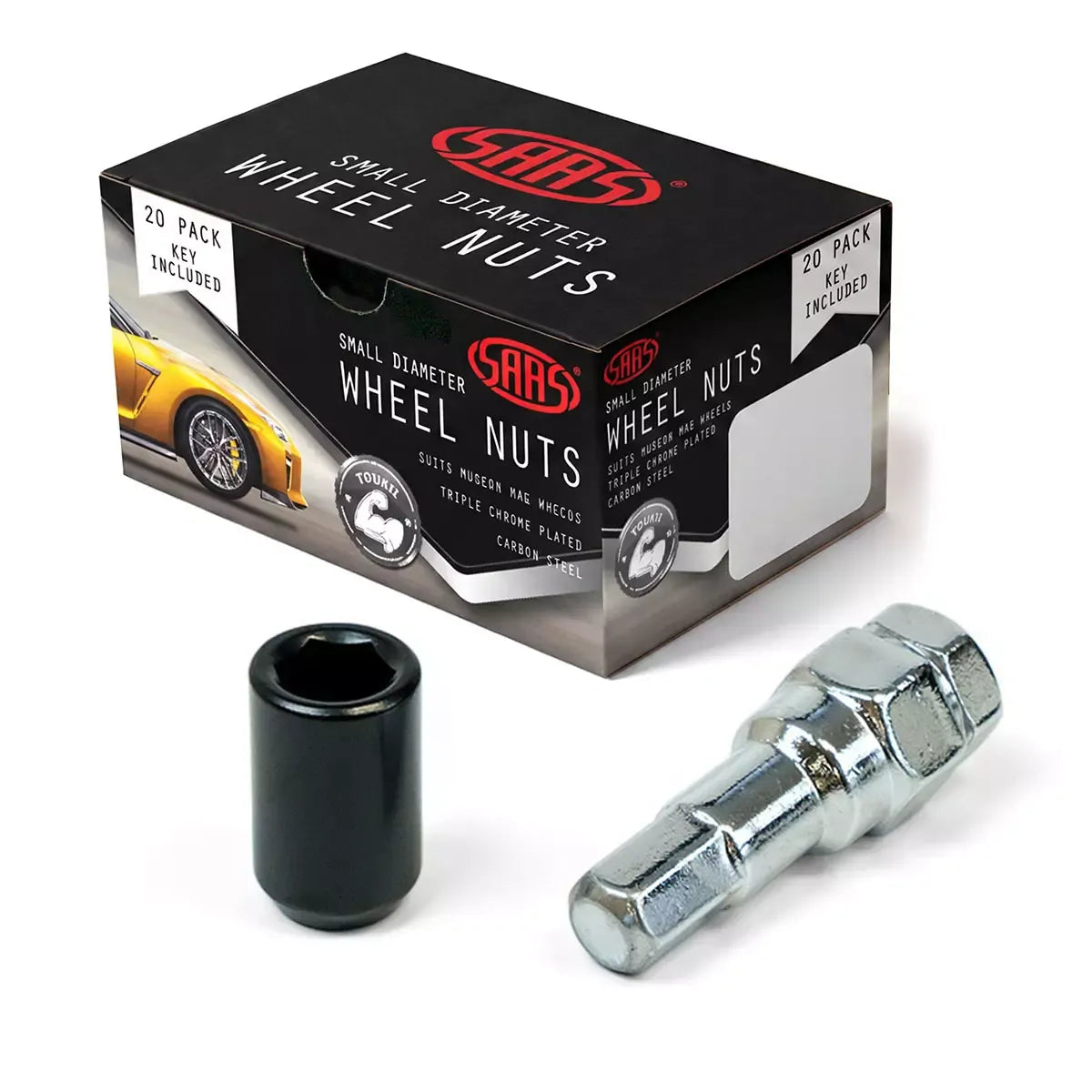SAAS Wheel Nuts Internal Hex 12x1.50 Black 20Pk Incl Key 8330620BC - view 1