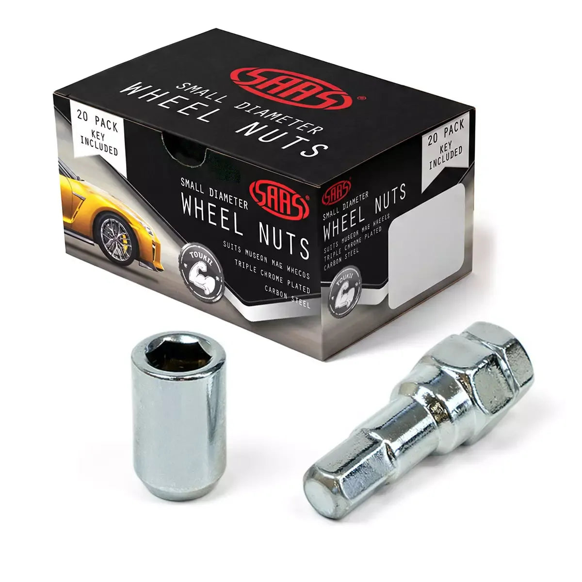 SAAS Wheel Nuts Internal Hex 12x1.50 Chrome 20Pk Incl Key 8330620 - view 1