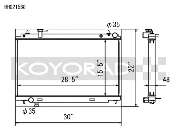 Koyorad HH021568 – 48mm Series Radiator – Nissan 350Z (2003–2006)