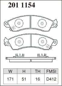 DIXCEL Rear Brake Pads – Wilwood Calipers (16mm / D412)