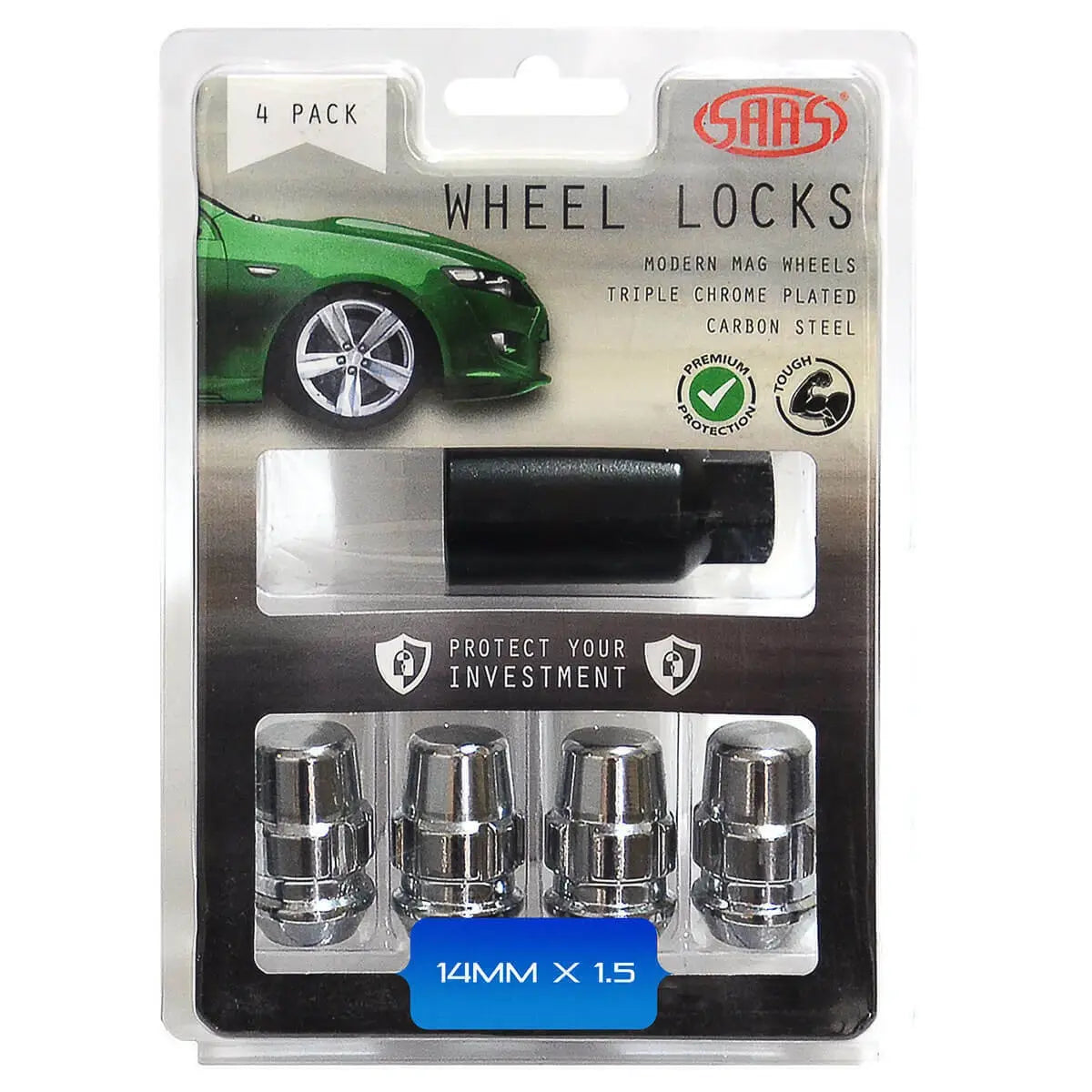 SAAS Lock Nuts Splined Acorn Bulge 14mm x 1.50 Pk 4 923329 - view 1