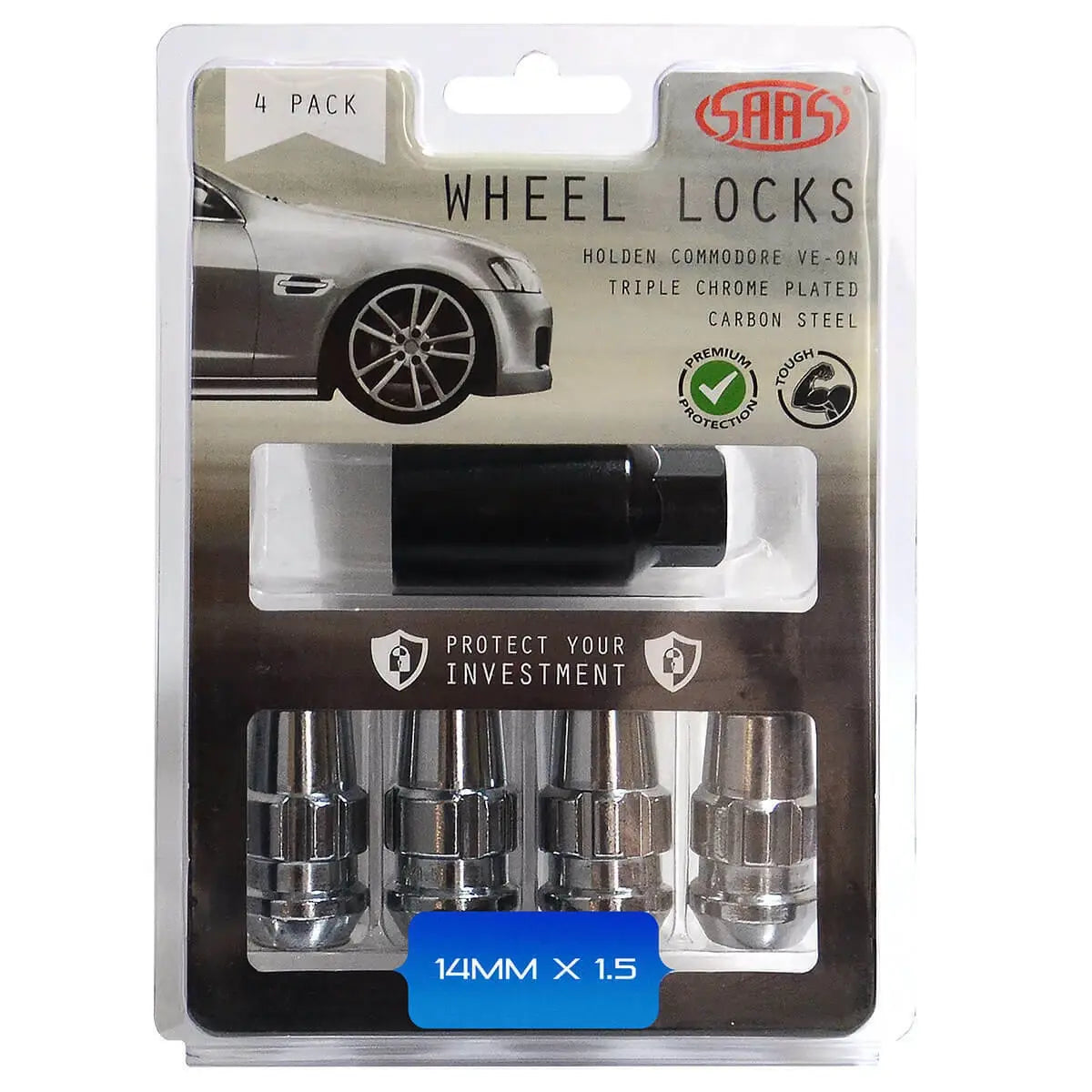 SAAS Lock Nuts Splined Acorn Bulge 44mm 14mm x 1.50 Pk 4 924429 - view 1