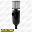 Universal Breather Tank Single -12 ORB Port & Stainless Steel Breather - Black