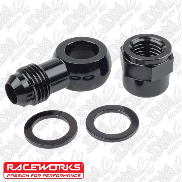 Raceworks Aluminium AN Banjo Fitting Set Suit 044 Pumps