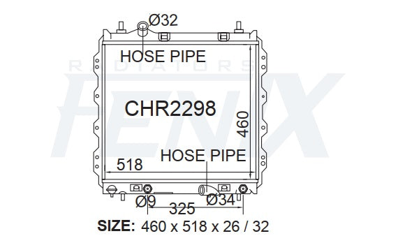 Chrysler PT Cruiser Radiator (JUL/2000 - DEC/2010) — CHR2298-PA26A — manufacturer main image