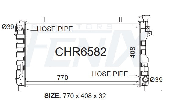 Chrysler RG Voyager Radiator (MAY/2001 - 2004) — CHR6582-PA32AM — manufacturer main image