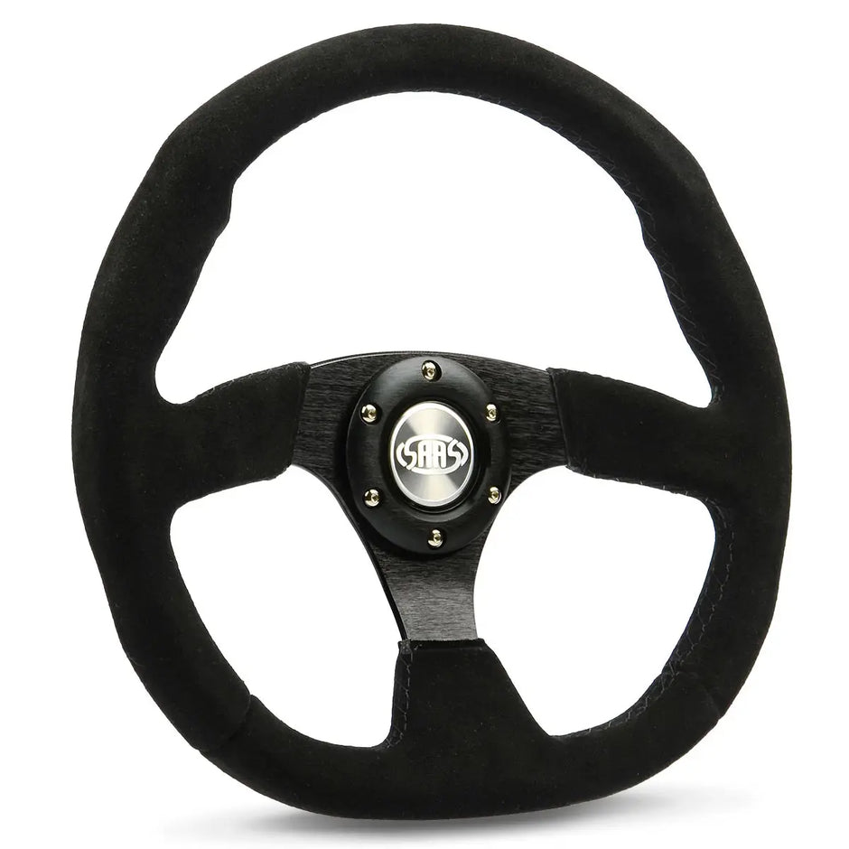 SAAS Steering Wheel Suede 14" ADR Black Flat Bottom D1-SWB-FS - view 1