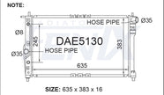Daewoo Lanos Radiator — DAE5130-PA16A — manufacturer main image