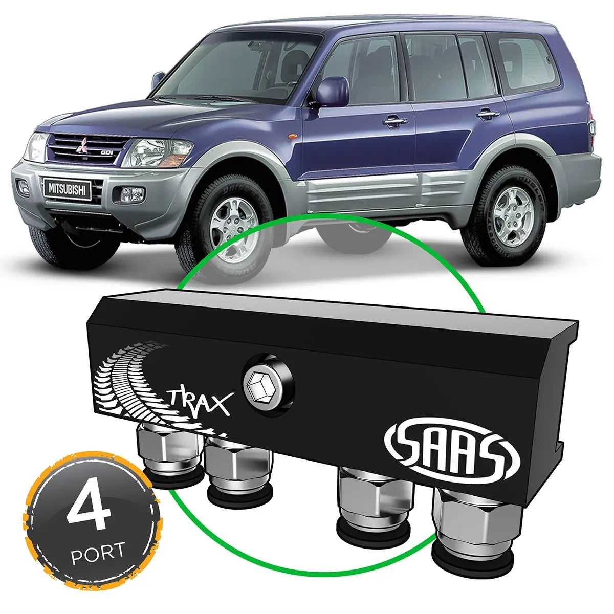 SAAS Diff Breather Kit 4 Port incl Nylon Bushes MITSUBISHI PAJERO NM-NP 2000-2006 DB1001-3203 - view 1