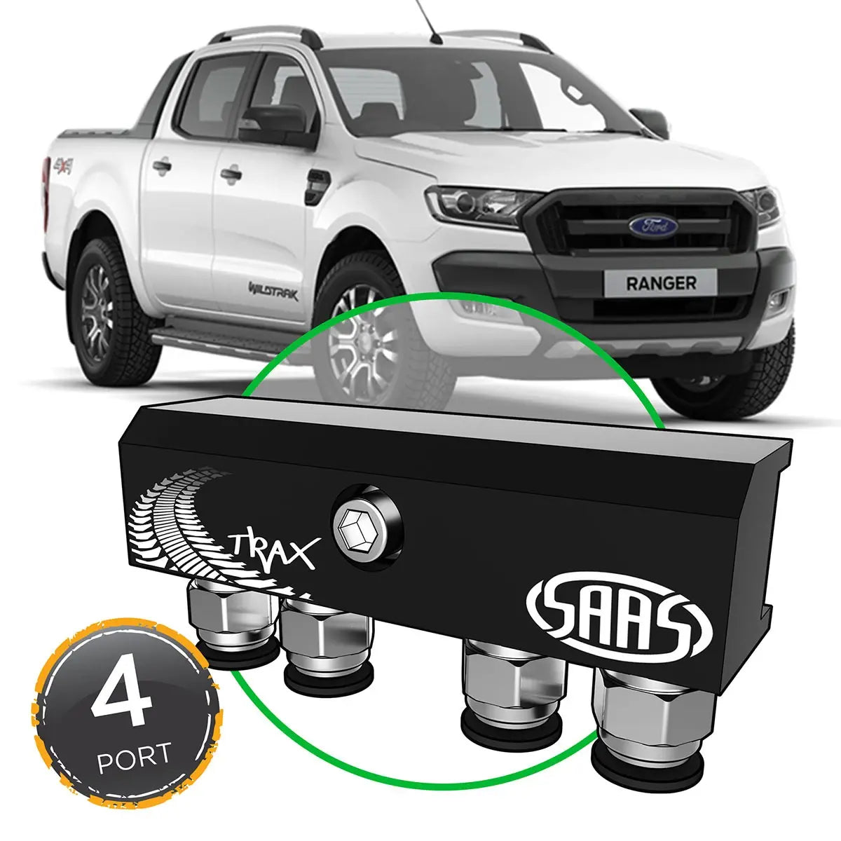 SAAS Diff Breather Kit 4 Port suit FORD RANGER PX1 PX2 2011-2015 M8 Thread DB1002-2101 - view 1