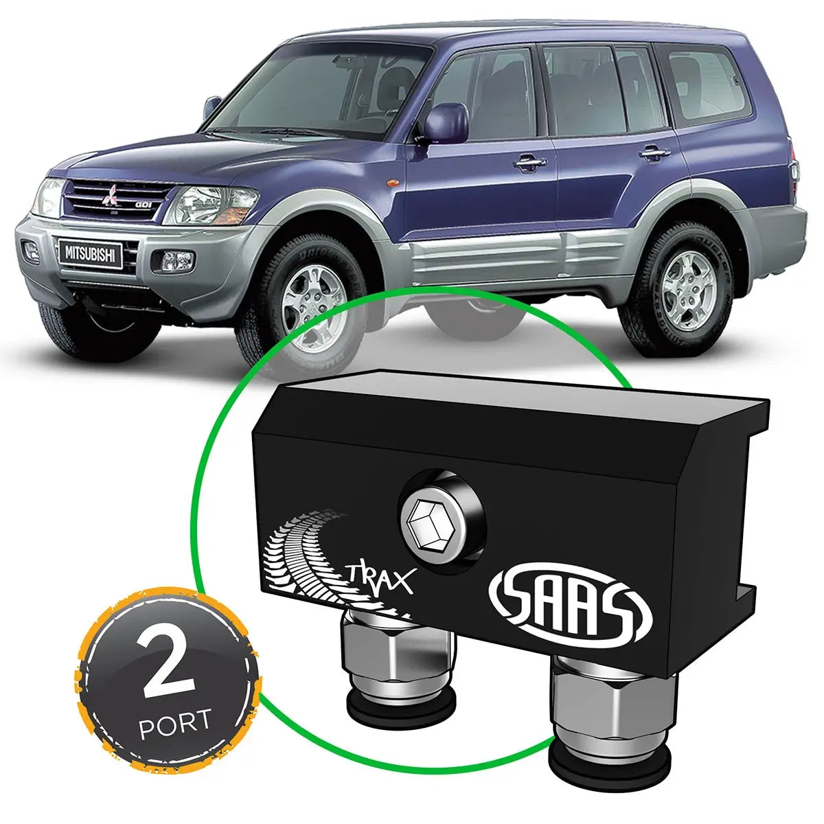 SAAS Diff Breather Kit 2 Port incl Nylon Bushes MITSUBISHI PAJERO NM-NP 2000-2006 DB1010-3203 - view 1