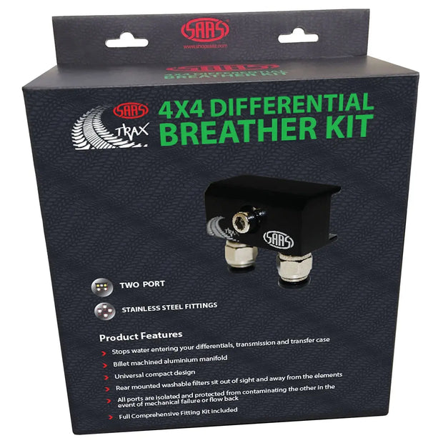 SAAS Diff Breather Kit 2 Port 1/8 BSP Toyota Nissan Holden Mitsubishi DB1010 - view 1