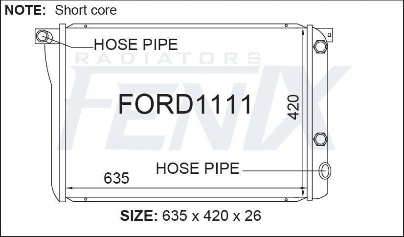 Ford XG Falcon Radiator — FORD1111-PA26A — manufacturer main image