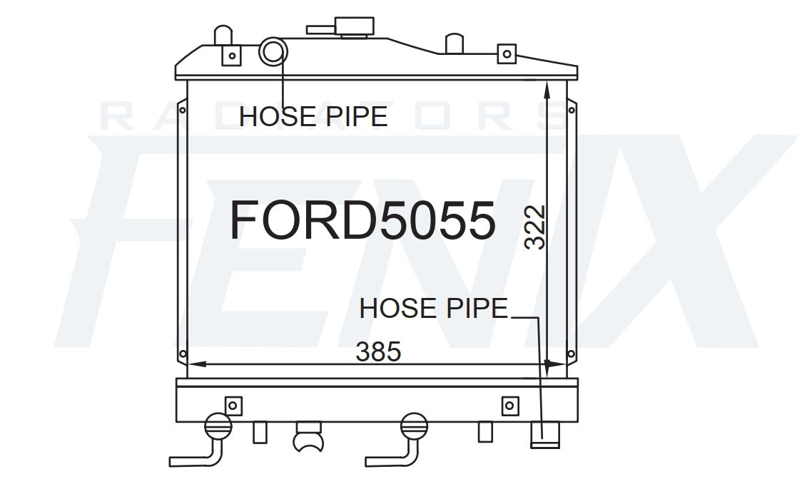 Mazda DA 121 Radiator (MAR/1987 - NOV/1990) — FORD5055-PA26A — manufacturer main image