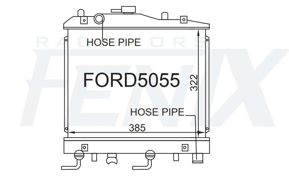 Mazda DA 121 Radiator (MAR/1987 - NOV/1990) — FORD5055-PA26A — manufacturer main image