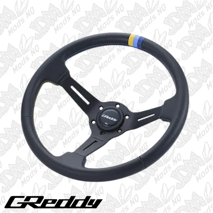 GReddy Leather Sports Steering Wheel - 80mm Dish