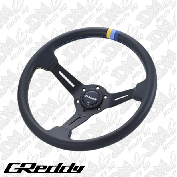 GReddy Leather Sports Steering Wheel - 80mm Dish