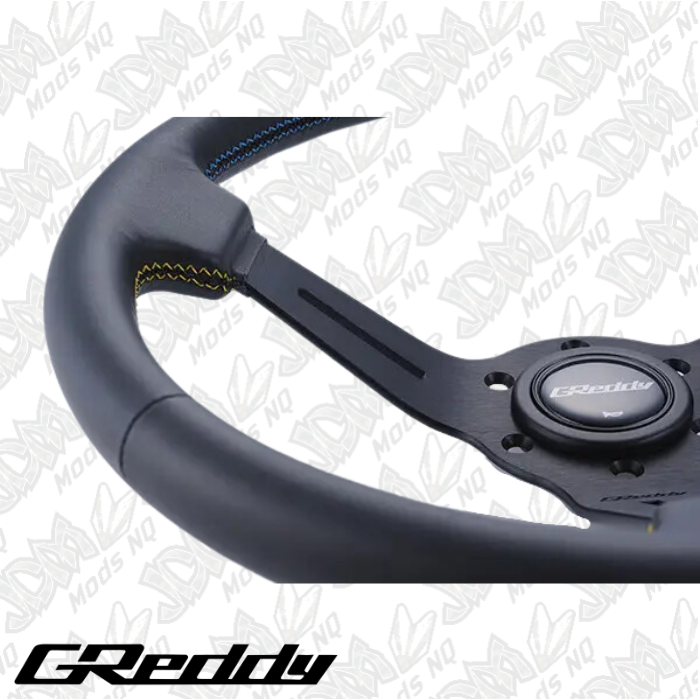 GReddy Leather Sports Steering Wheel - 80mm Dish