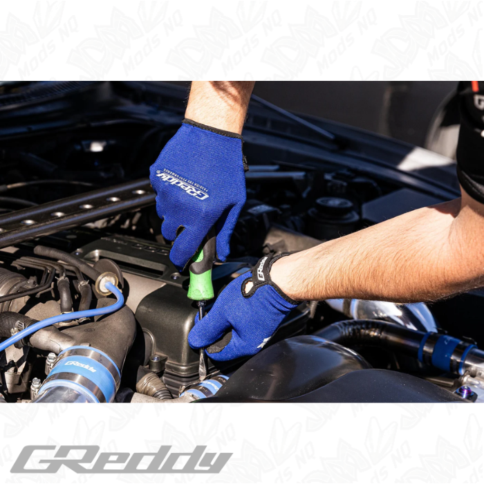 GReddy Mechanics Gloves Blue and Black - Large
