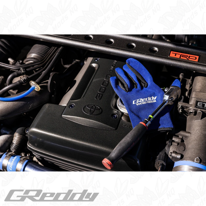 GReddy Mechanics Gloves Blue and Black - Large