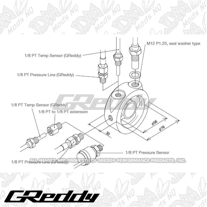 GReddy Oil Filter Block Sensor Adapter - Universal