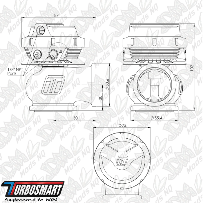 Turbosmart GenV CompGate40 14psi External Wastegate (Red) TS-0552-1014