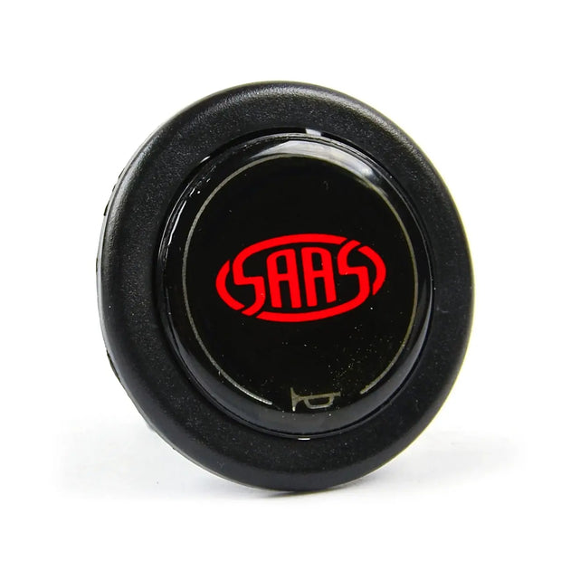 SAAS Horn Button Gloss Black complete with Red SAAS Logo HBB1 - view 1