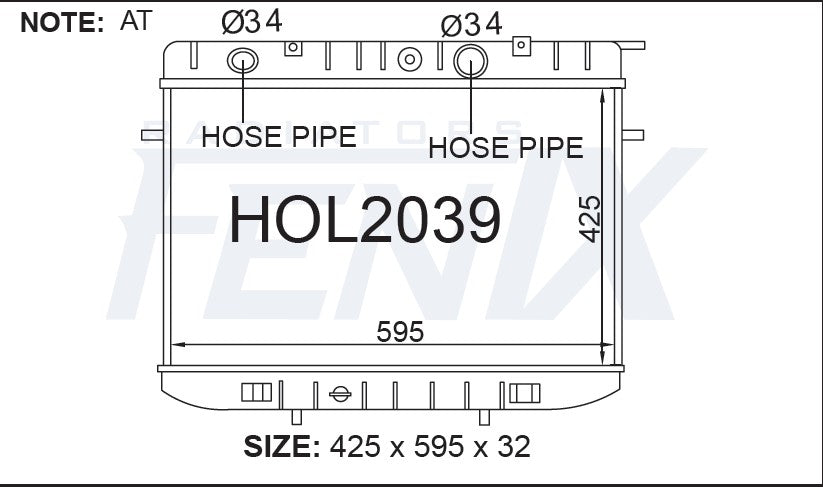 Holden Frontera Radiator — HOL2039-PA32M — manufacturer main image