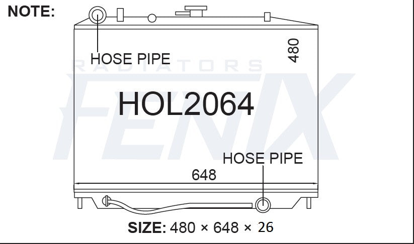 Holden Jackaroo Radiator — HOL2064-PA26A — manufacturer main image