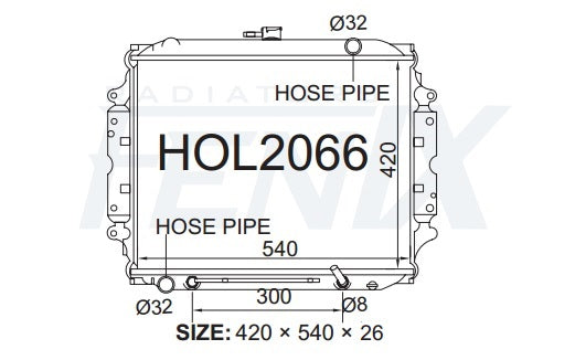 Holden TF Rodeo 2.3 & 2.6 4cyl Petrol Radiator — HOL2066-PA26A — manufacturer main image