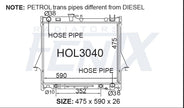 Holden RA Rodeo 3.5 6cyl Radiator (MAR/2003 - NOV/2005) — HOL3040-PA26A — manufacturer main image
