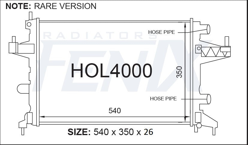 Holden Barina XC Radiator — HOL4000-PA26M — manufacturer main image