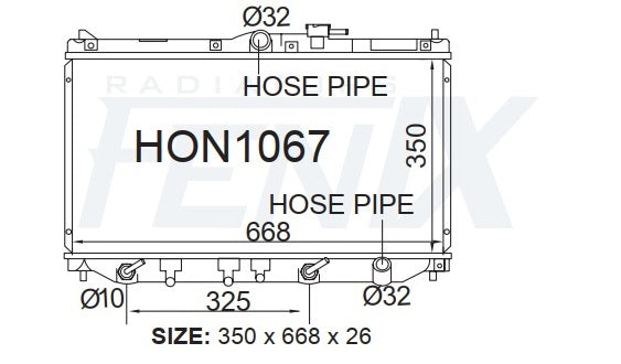 Honda BA-BB Prelude Radiator (SEP/1991 - OCT/1998) — HON1067-PA26A — manufacturer main image