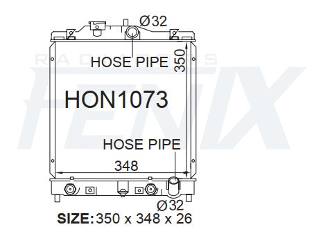 Honda Civic  EG-EH-EK-EM1 DOHC Twincam Radiator (OCT/1991 - MAR/2001) — HON1073-PA26A — manufacturer main image