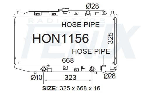 Honda ED-EF Civic Radiator (NOV/1987 - SEP/1991) — HON1156-PA16A — manufacturer main image