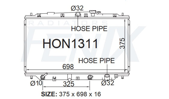 Honda BA-BB Prelude Radiator (SEP/1991 - OCT/1998) — HON1311-PA16A — manufacturer main image