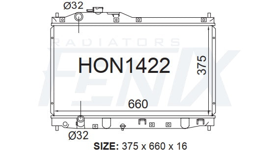 Honda S2000 Radiator (AUG/1999 - JUL/2009) — HON1422-PA26M — manufacturer main image