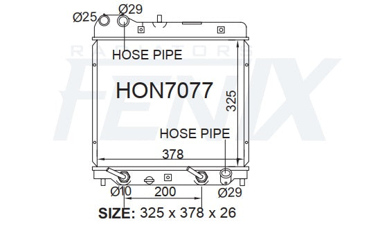 Honda GD Jazz Radiator (OCT/2002 - JUL/2008) — HON7077-PA26A — manufacturer main image