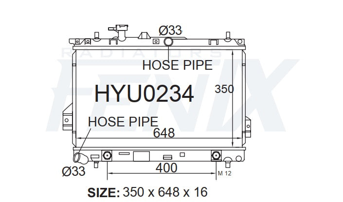 Hyundai Elantra Lavita Radiator (OCT/2001 - JUN/2004) — HYU0234-PA26A — manufacturer main image