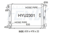Hyundai NF Sonata Diesel Radiator (JUN/2005 - APR/2010) — HYU2301-PA22A — manufacturer main image