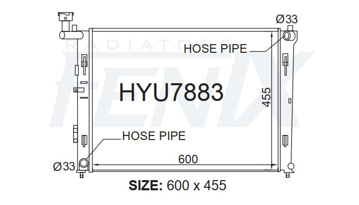 Hyundai FD i30 Petrol Radiator (OCT/2007 - JAN/2013) — HYU7883-PA16A / HYU7883-PA16M — manufacturer main image