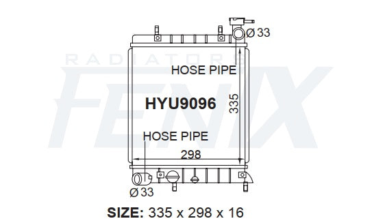 Hyundai LC Accent Radiator (JUN/2000 - APR/2006) — HYU9096-PA16AM — manufacturer main image