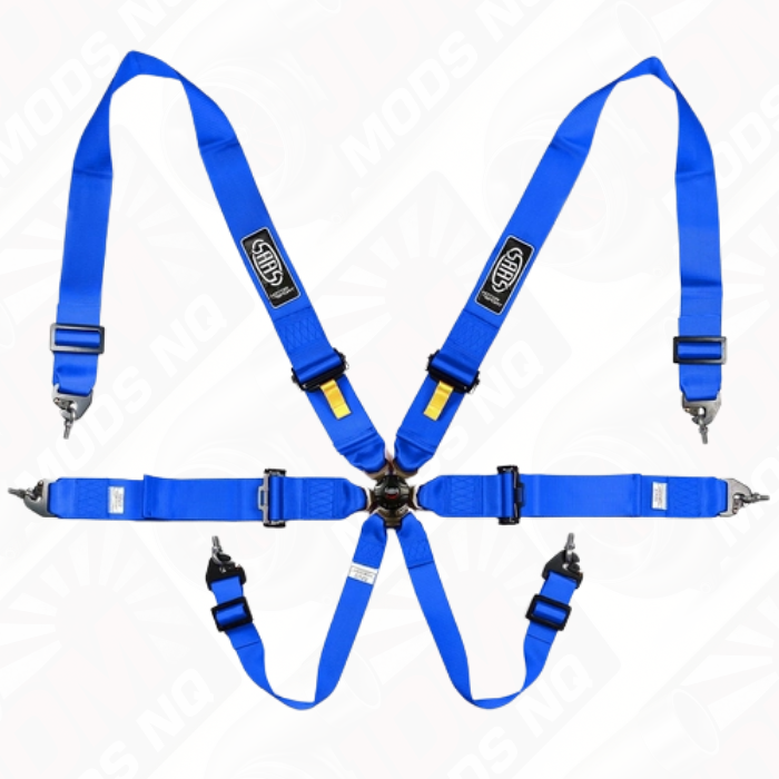 Harness FIA 6 Point Camlock 3in Blue Homologated