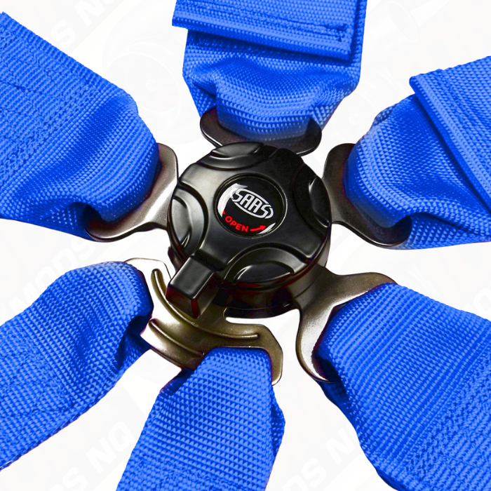 Harness FIA 6 Point Camlock 3in Blue Homologated