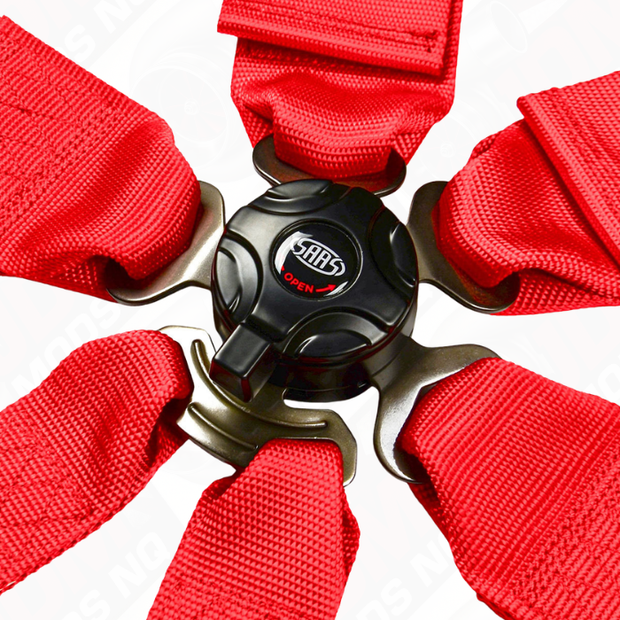 Harness FIA 6 Point Camlock 3in Red Homologated