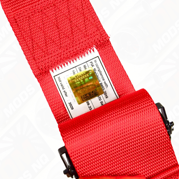 Harness FIA 6 Point Camlock 3in Red Homologated