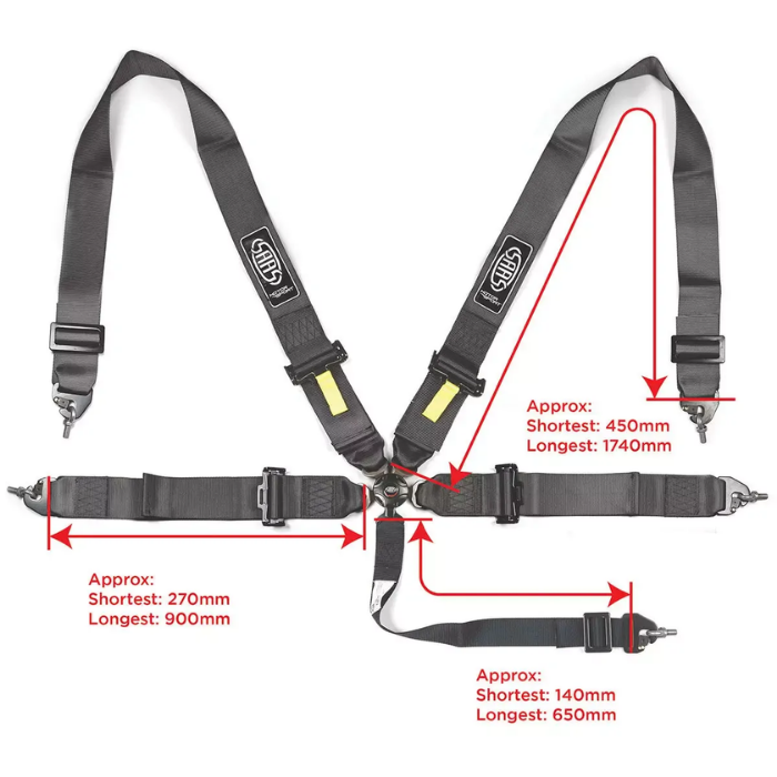 Harness SFI 5 Point Camlock 3in Black Homologated