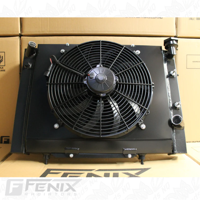 Holden VB-VC-VH-VK 6 Cylinder Full Alloy Performance Radiator, Custom Built Shroud & 16" 3000CFM Spal Fan